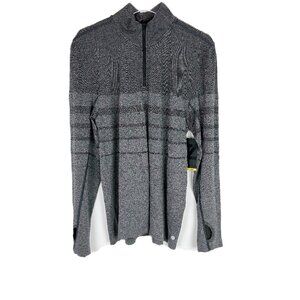 NWT Zella Gym Training Quarter Zip Shirt Grey Wolf Melange Size Large L NEW